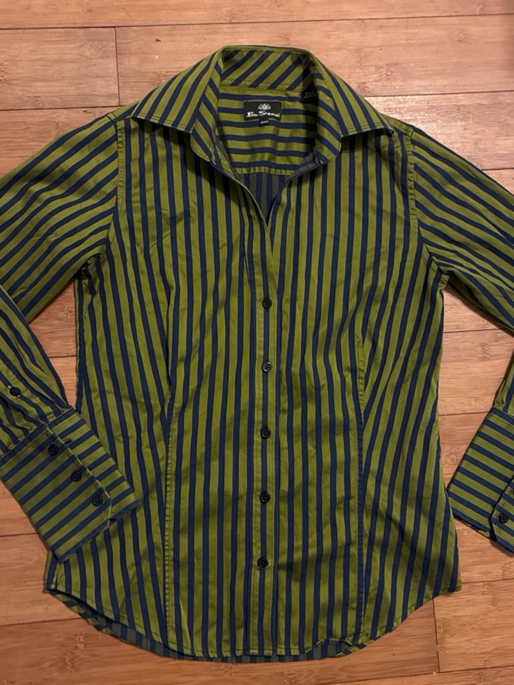 Ben Sherman Green & Navy Stripe Button-Up Shirt